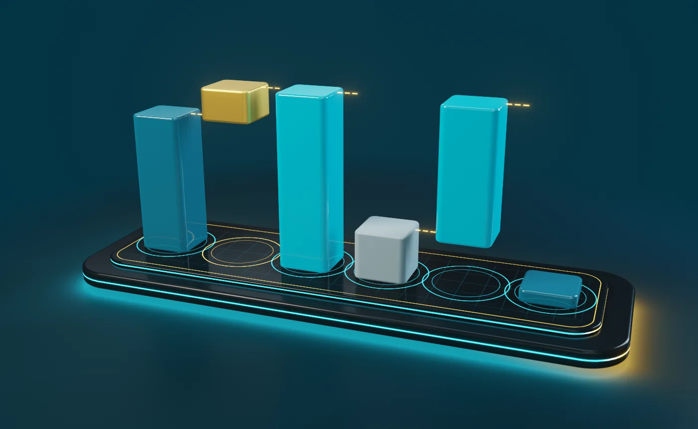 3D illustration of a Corporate Tax computation: accounting profit, adjustments, taxable income, the 0% band, the part taxed at 9% and the liability