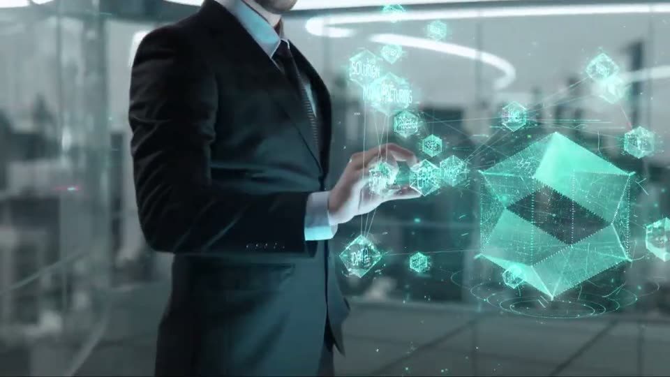 A consultant bringing up an ERP hologram